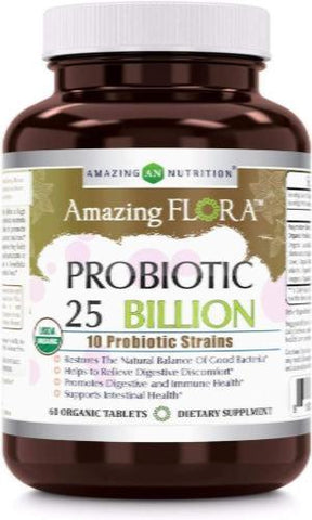 Image of Amazing Flora Probiotic 25 Billion | 10 Strains | 60 Tablets