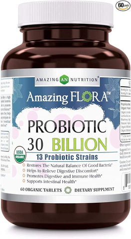 Image of Amazing Flora Probiotic 30 Billion | 13 Strains | 60 Tablets