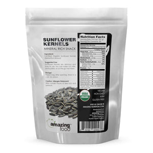 Amazing Food Sunflower Kernels Seeds | 2 Lb | 31 Grams per Serving | 29 Servings | USDA Organic