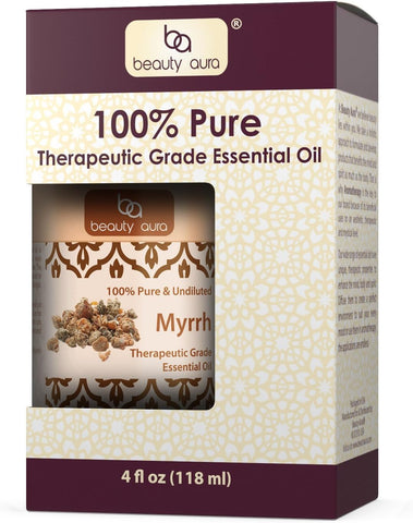 Image of Beauty Aura Myrrh Oil | Therapeutic Grade Essential Oil | 4 Fl. Oz (118 ml)