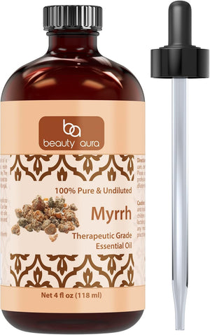 Beauty Aura Myrrh Oil | Therapeutic Grade Essential Oil | 4 Fl. Oz (118 ml)