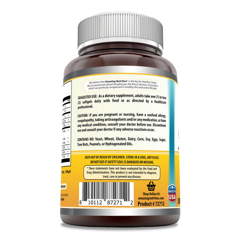 Image of Amazing Omega Norwegian Cod Liver Oil Supplement | 1250 Mg | Orange Flavor (250 Softgels | Non-GMO