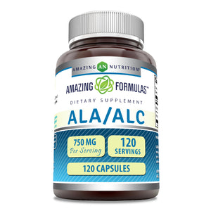 Amazing Formulas ALA/ALC (Alpha Lipoic Acid/Acetyl-L-Carnitine) | 750 Mg | 120 Capsules