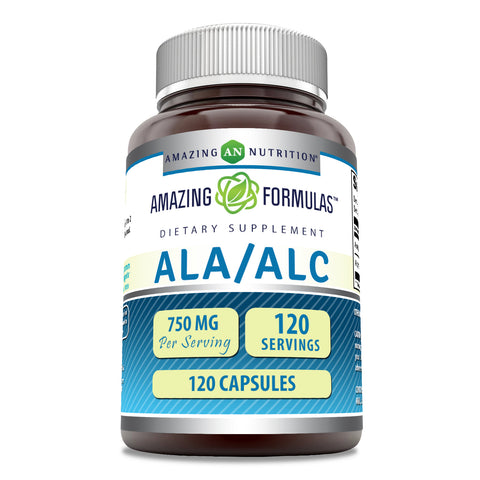 Image of Amazing Formulas ALA/ALC (Alpha Lipoic Acid/Acetyl-L-Carnitine) | 750 Mg | 120 Capsules
