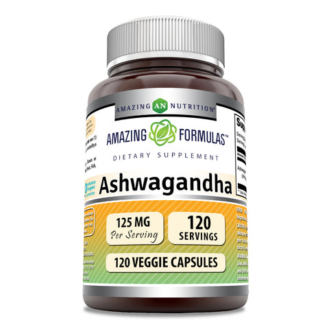 Image of Amazing Formulas Ashwagandha Extract | 125 mg | 120 Veggie Capsules
