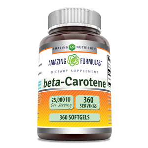 Amazing Formulas Beta-Carotene | 25,000 IU | 360 Softgels