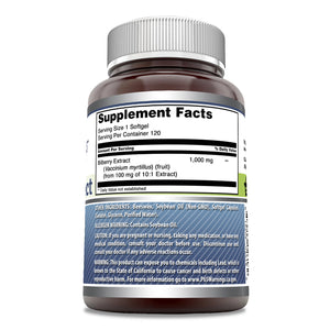 Amazing Formula Bilberry Extract | 1000 Mg |120 Softgels