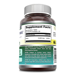 Amazing Formulas Biotin | 15000 Mcg | 120 Tablets