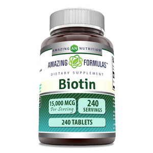 Amazing Formulas Biotin | 15000 Mcg | 240 Tablets