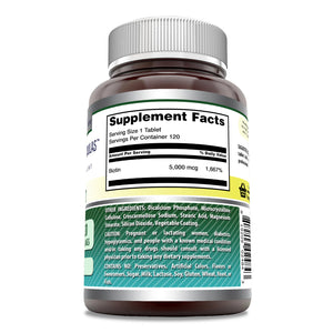 Amazing Formulas Biotin | 5000 Mcg | 120 Tablets