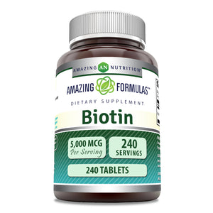 Amazing Formulas Biotin | 5000 Mcg |  240 Tablets