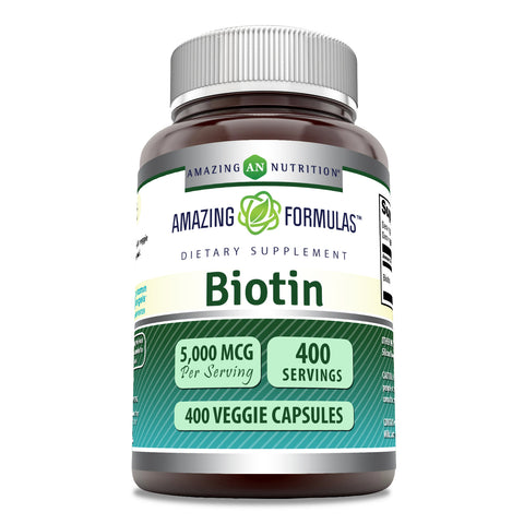 Image of Amazing Formulas Biotin | 5000 Mcg | 400 Veggie Capsules