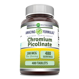 Amazing Formulas Chromium Picolinate | 200 Mcg | 480 Tablets