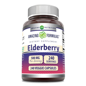 Amazing Formulas Elderberry | 500 Mg | 240 Veggie Capsules