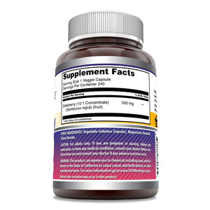 Amazing Formulas Elderberry | 500 Mg | 240 Veggie Capsules