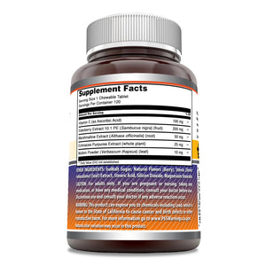 Amazing Formulas Elderberry Complex | 120 Chewable Tablets | Berry Flavor