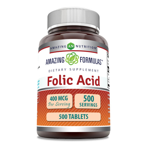 Image of Amazing Formulas Folic Acid | 400 Mcg | 500 Tablets