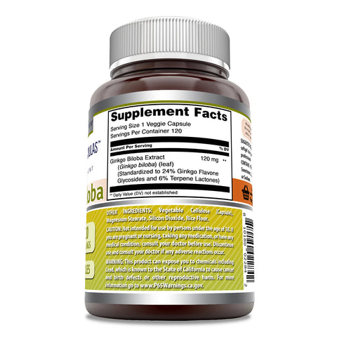 Image of Amazing Formulas Ginkgo Biloba | 120 Mg | 120 Capsules