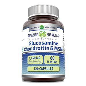 Amazing Formulas Glucosamine Chondroitin & MSM | 1850 Mg Per Serving | 120 Capsules