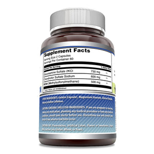 Amazing Formulas Glucosamine Chondroitin & MSM | 1850 Mg Per Serving | 120 Capsules