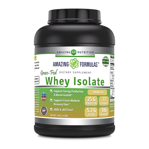 Image of Amazing Formulas Grass Fed Whey Isolate | 5 Lb | Vanilla Flavor