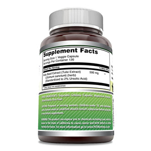 Amazing Formulas Holy Basil | 500 Mg | 120 Veggie Capsules