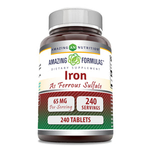 Amazing Formulas Iron as Ferrous Sulfate |  65 Mg | 240 Tablets