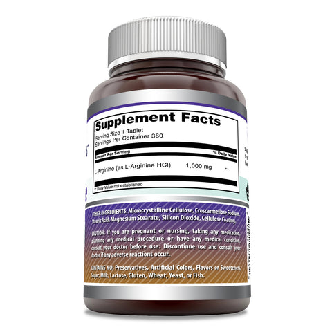 Image of Amazing Formulas L-Arginine | 1000 Mg | 360 Tablets