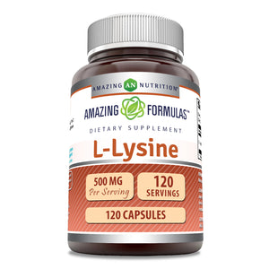 Amazing Formulas L-Lysine Amino Acid Supplement | 500 Mg | 120 Capsules