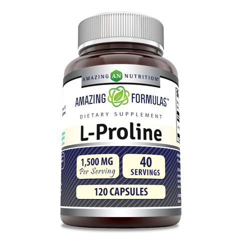 Image of Amazing Formulas L-Proline | 500 Mg | 120 Capsules