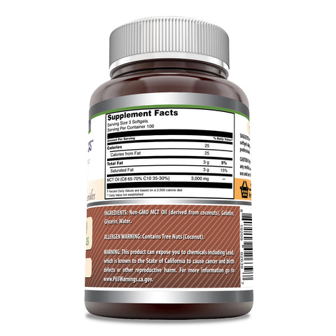 Image of Amazing Formulas MCT Oil | 3000 Mg Per Serving | 300 Softgels