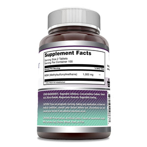 Amazing Formulas MSM | 2000 Mg Per Serving | 200 Tablets