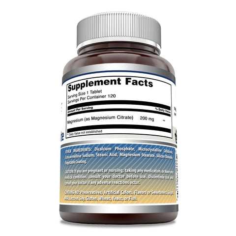 Image of Amazing Formulas Magnesium Citrate | 200 Mg | 120 Tablets