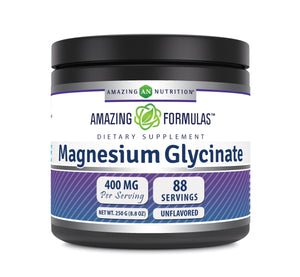 Amazing Formulas Magnesium Glycinate | Unflavored | 400 G | 88 Servings