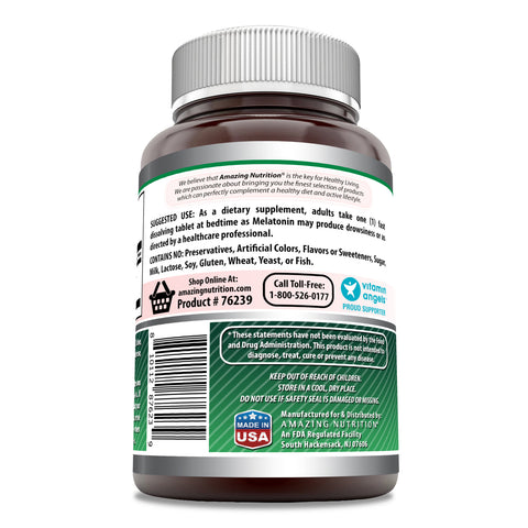 Image of Amazing Formulas Melatonin | 10 Mg | 365 Fast Dissolving Tablets | Strawberry Flavor