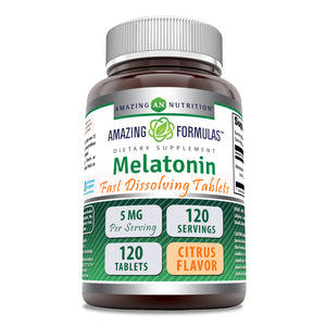 Amazing Formulas Melatonin | 5 Mg | 120 Fast Dissolving Tablets | Citrus Flavor