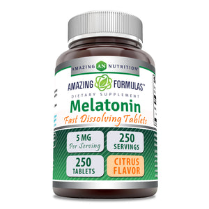 Amazing Formulas Melatonin | 5 Mg | 250 Fast Dissolving Tablets| Citrus Flavor