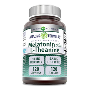 Amazing Formulas Melatonin Plus L-Theanine | 15.5 Mg | 120 Tablets