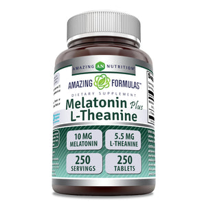 Amazing Formulas Melatonin Plus L-Theanine | 15.5 Mg | 250 Tablets