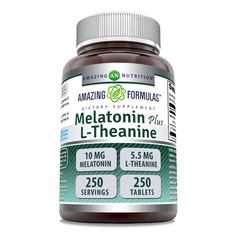 Image of Amazing Formulas Melatonin Plus L-Theanine | 15.5 Mg | 250 Tablets