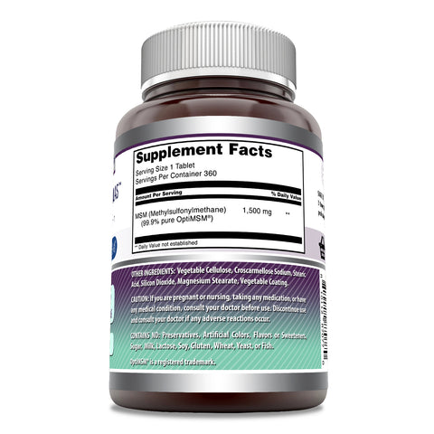 Image of Amazing Formulas OptiMSM | 1500 Mg | 360 Tablets