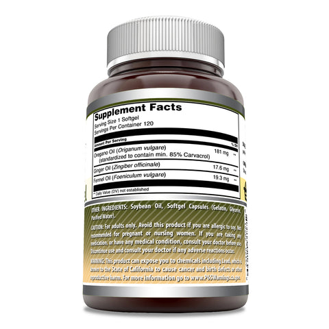 Image of Amazing Formulas Oregano Ginger & Fennel | 120 Softgels