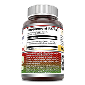 Amazing Formulas Resveratrol | 250 Mg | 60 Veggie Capsules