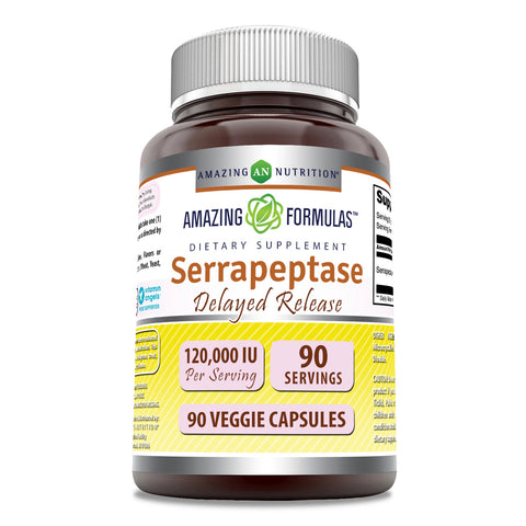 Image of Amazing Formulas Serrapeptase |  120,000 IU | 90 Veggie Capsules