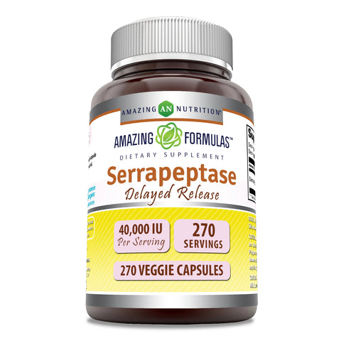 Image of Amazing Formulas Serrapeptase | 40000 IU | 270 Capsules