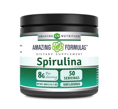 Image of Amazing Formulas Spirulina | 400 Grams Powder | 50 Servings | 8 Grams Per serving