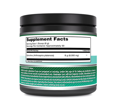 Image of Amazing Formulas Spirulina | 400 Grams Powder | 50 Servings | 8 Grams Per serving