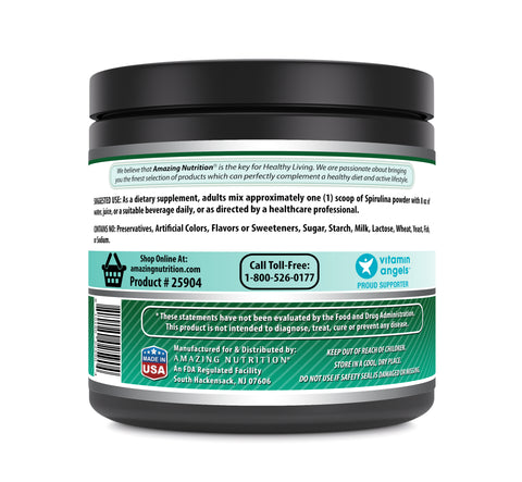 Image of Amazing Formulas Spirulina | 400 Grams Powder | 50 Servings | 8 Grams Per serving