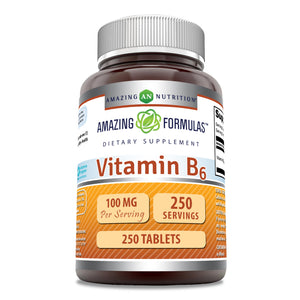 Amazing Formulas Vitamin B6 | 100 Mg | 250 Tablets