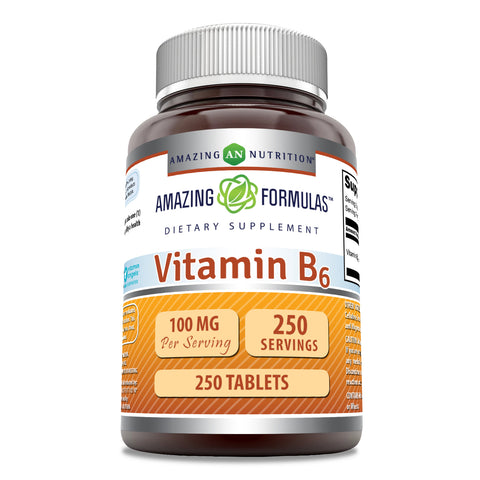 Image of Amazing Formulas Vitamin B6 | 100 Mg | 250 Tablets